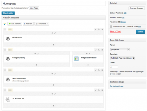 Visual Composer - front page layout