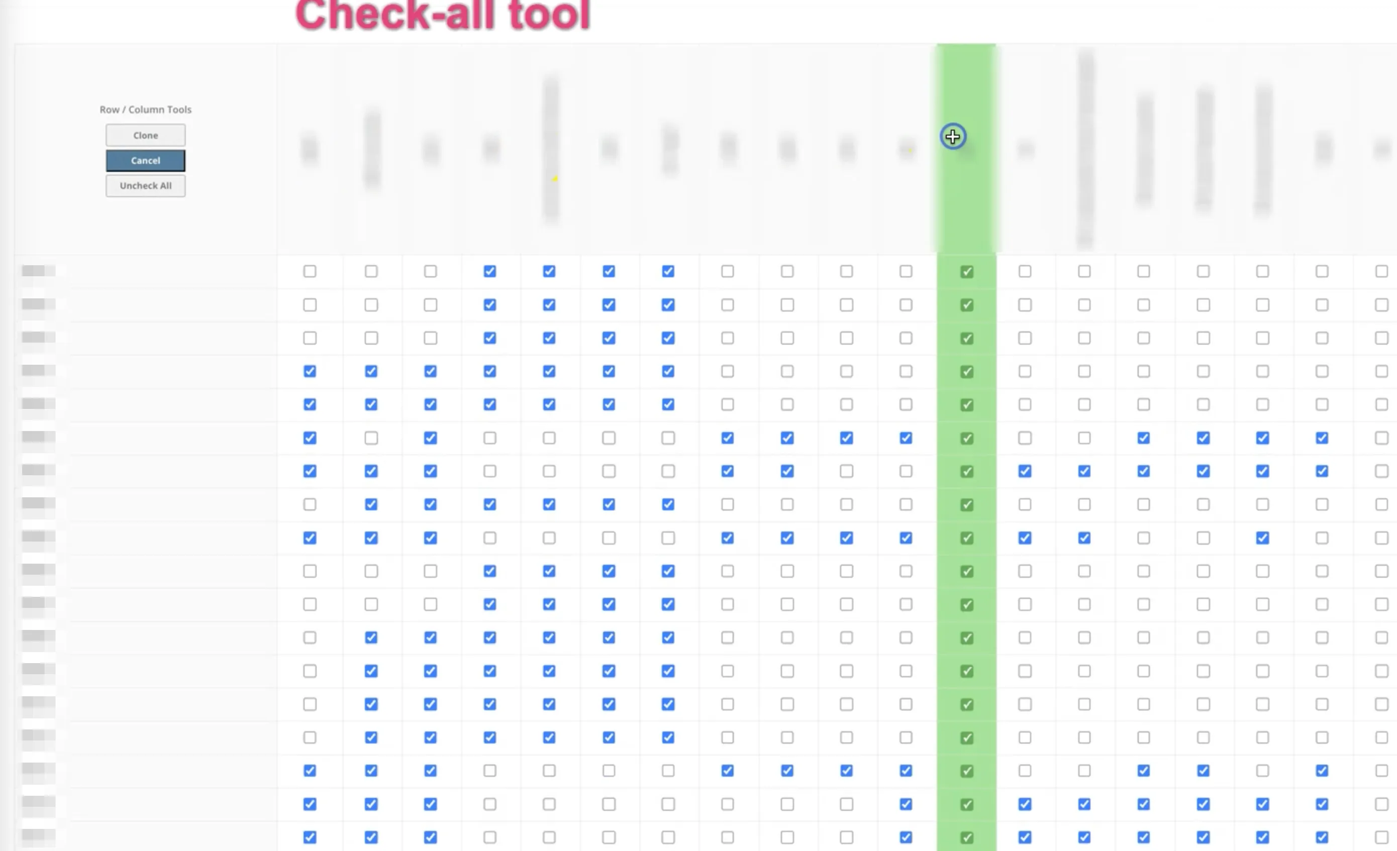 Check all — column
