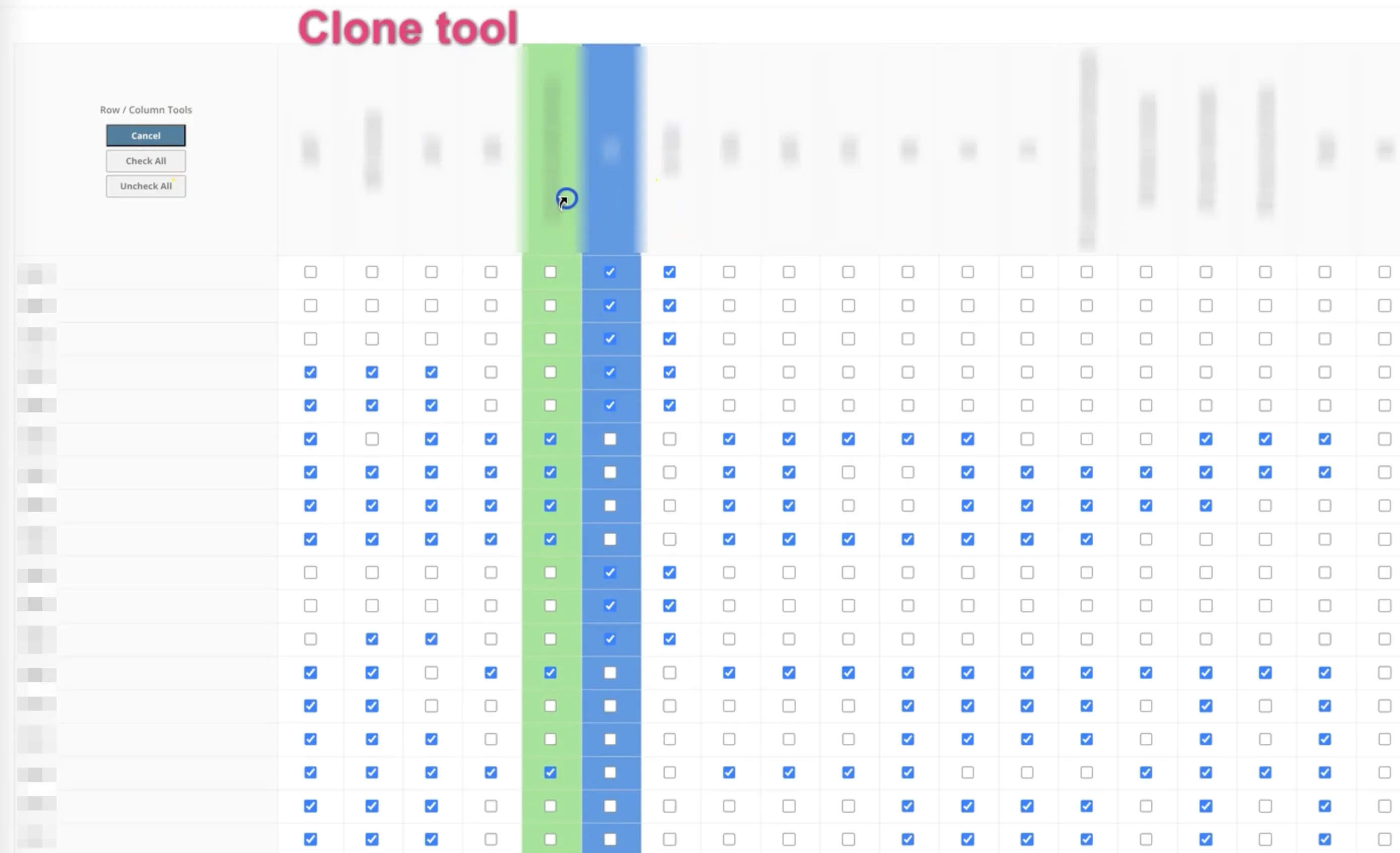 Clone tool — column