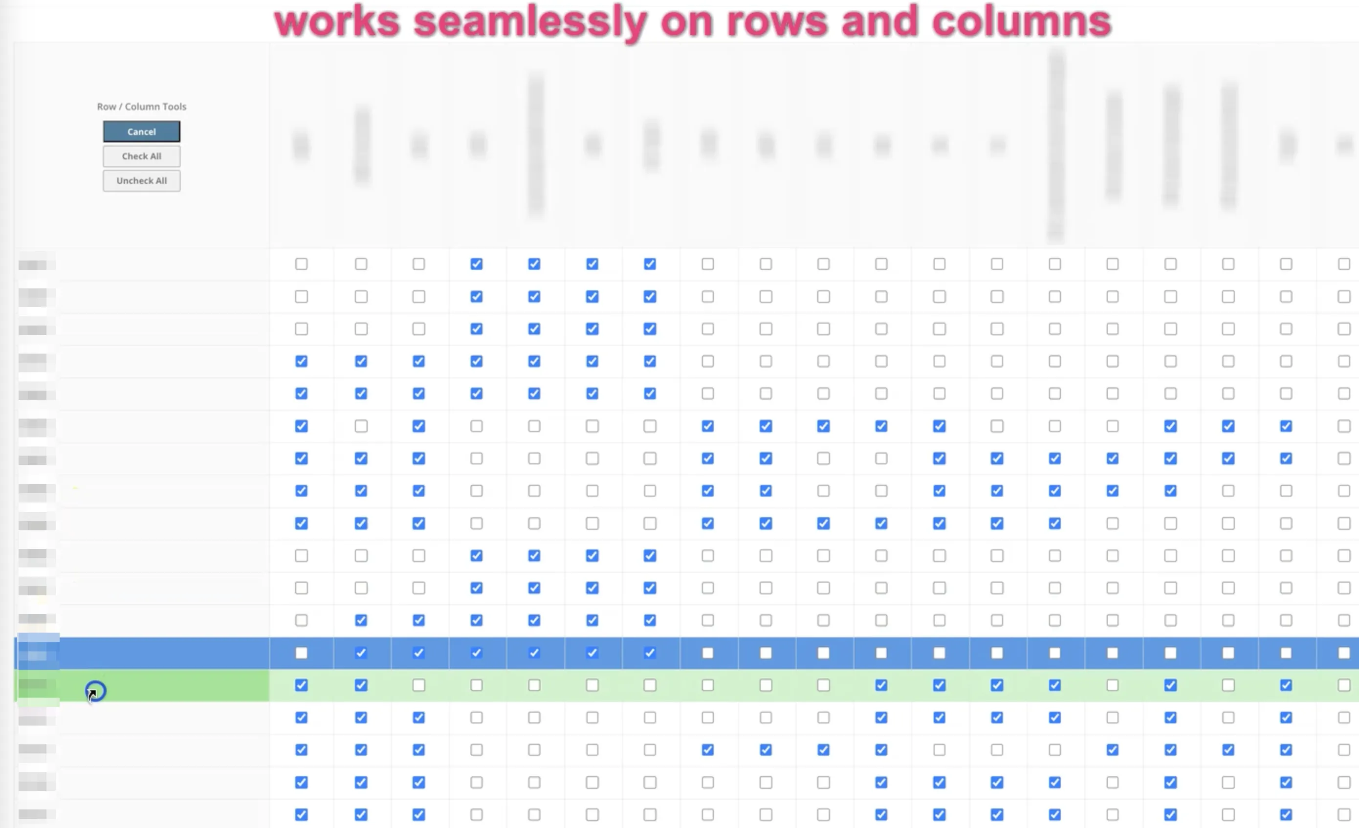 Clone tool — row