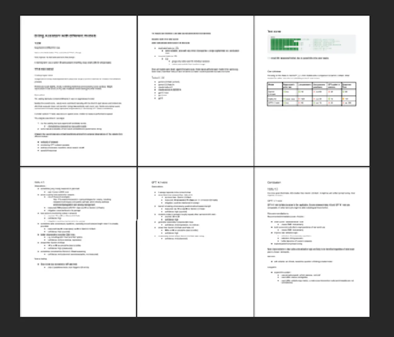 Comparison report output