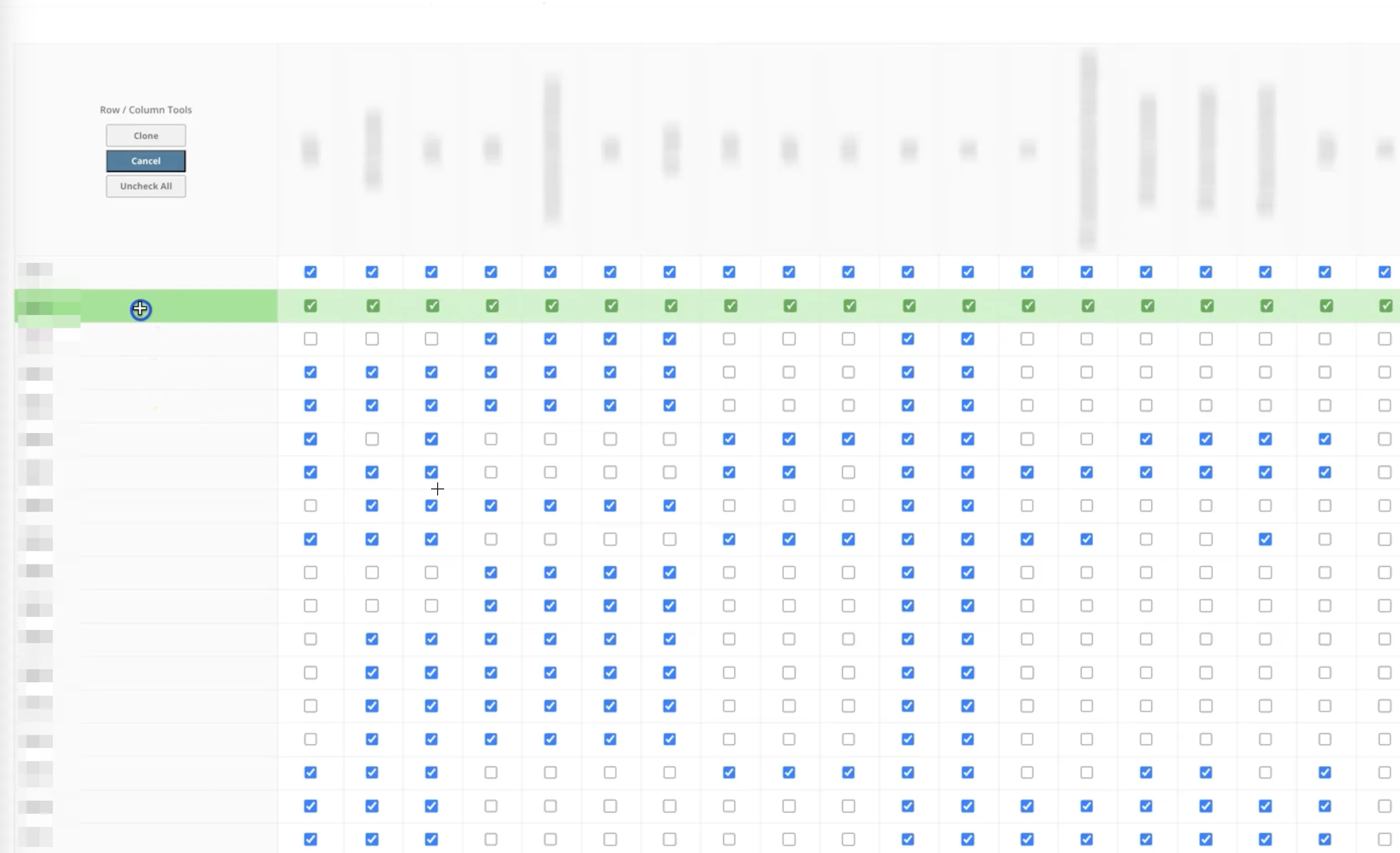 Check all — row
