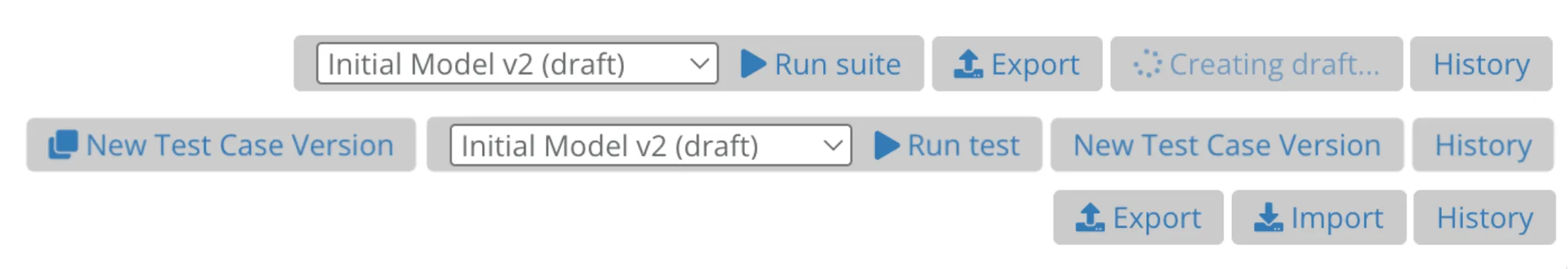 Toolbar actions