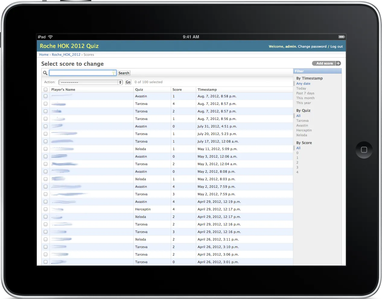 HOK 2012 quiz — screen