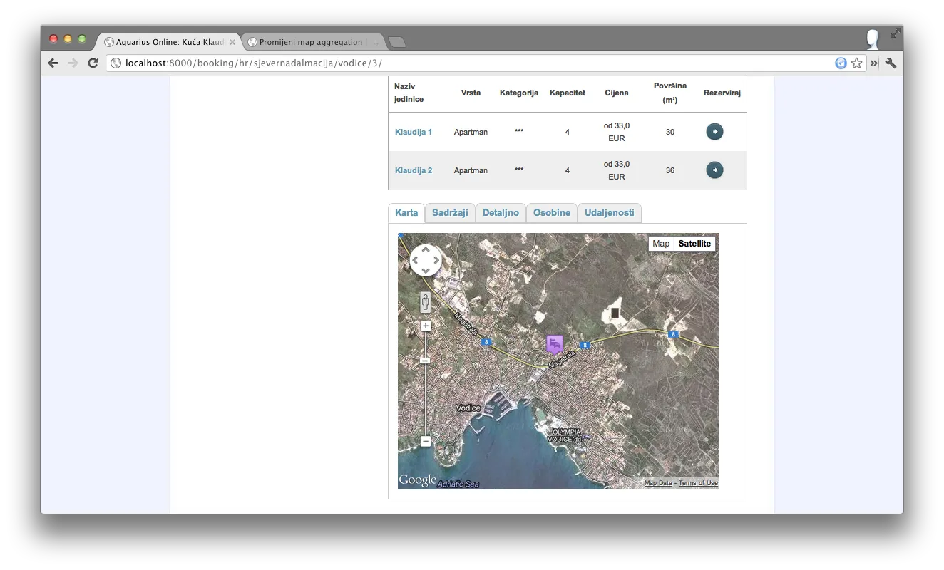 Single-marker map on the frontend