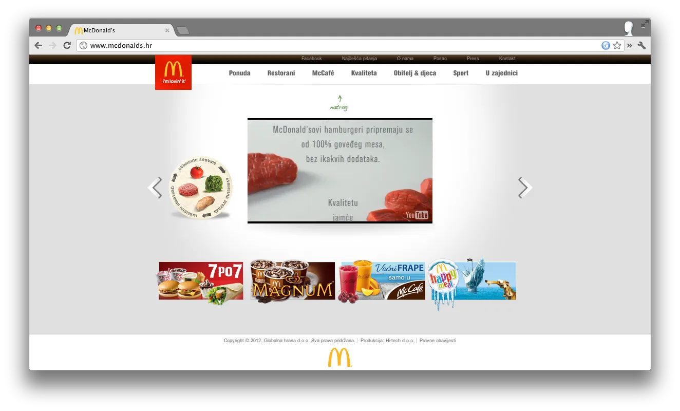 Homepage slider with an "upper" video slide
