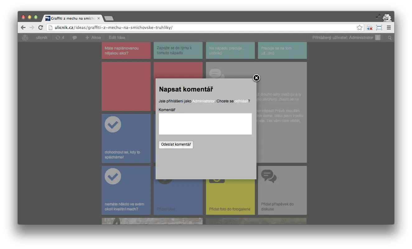 Add-comment form on the frontend