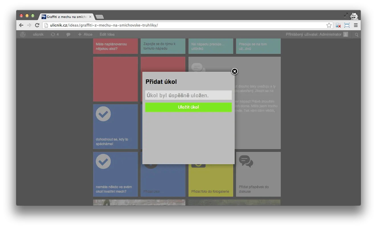 Add-task form — Tasks are a custom post type