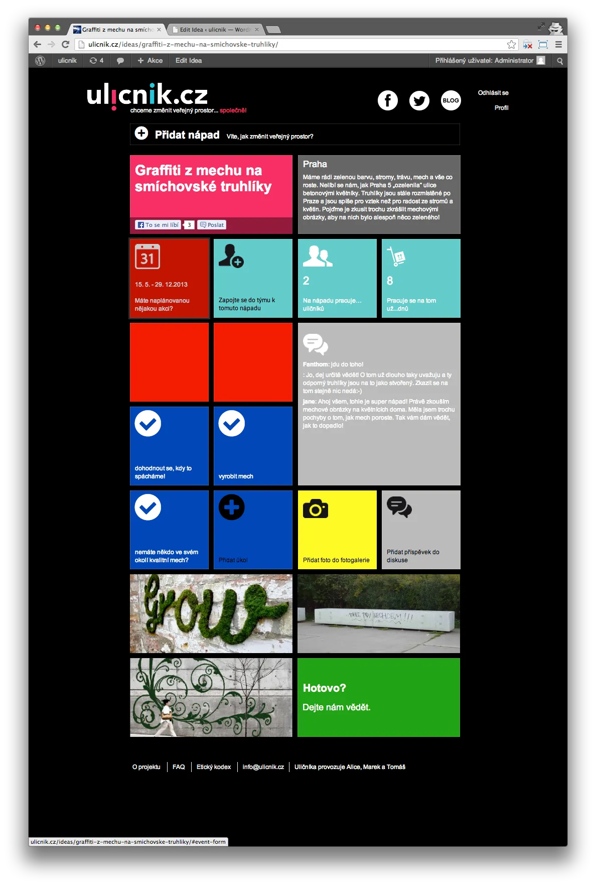 Idea detail page